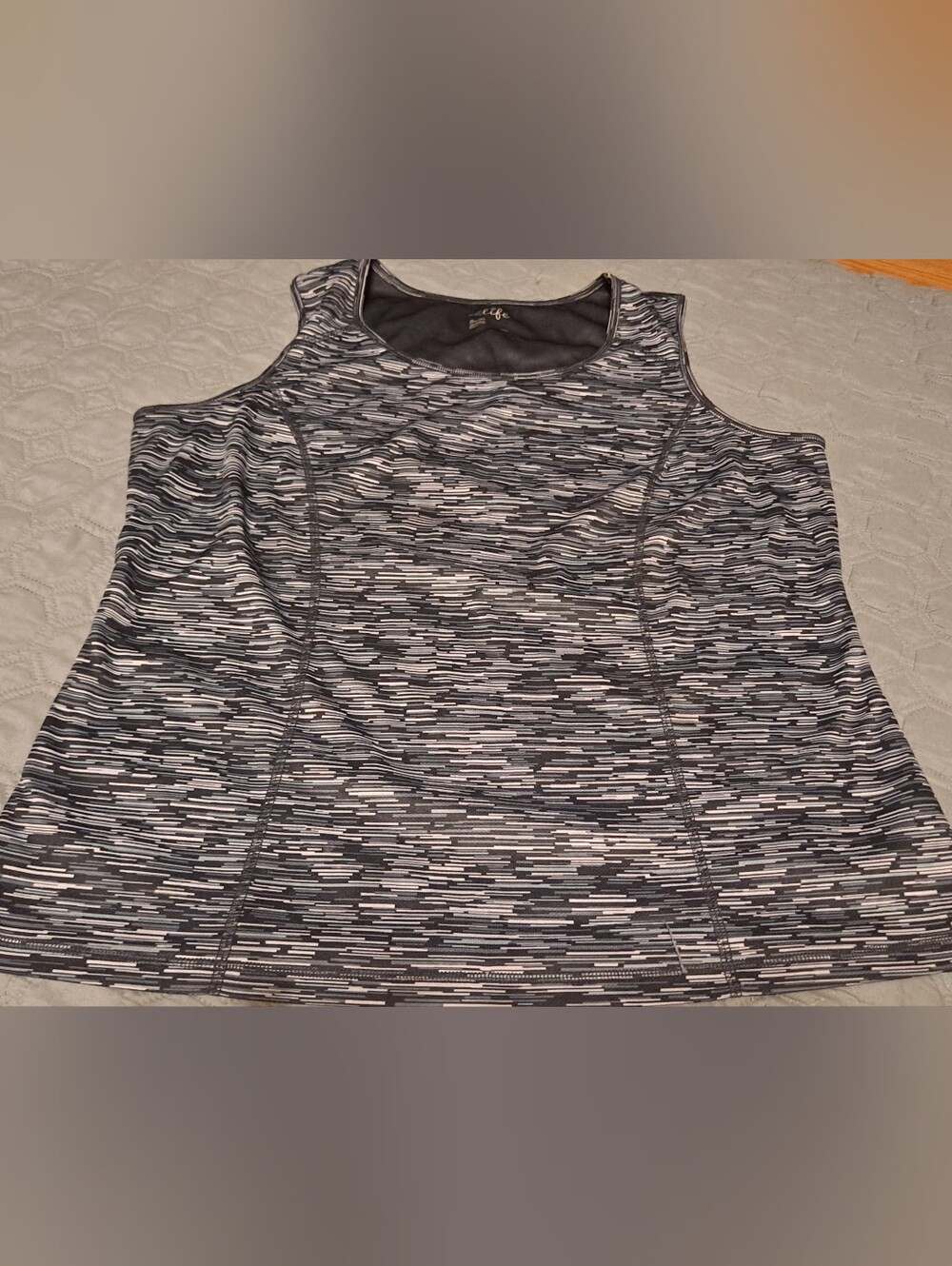 Made For Life Women's Gray Patterned Active Tank Top Sz XL